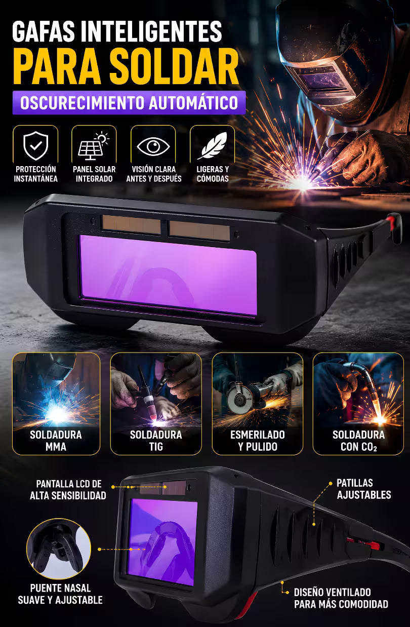 IronVision® - Gafas de Soldar con Oscurecimiento Automático