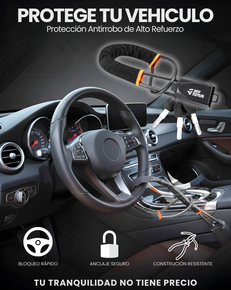 JoyTutus® - Candado Antirrobo para Carro con Llave de Seguridad