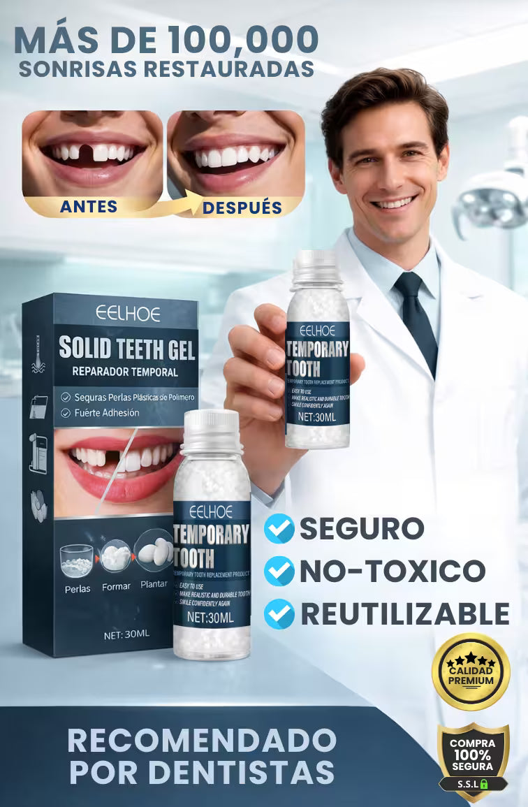 Eelhoe® - Kit de Reparación Dental Temporal - Granulos Moldeables