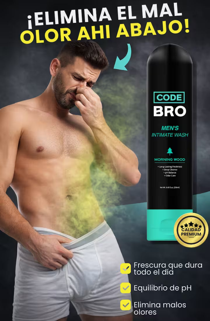 CodeBro® - Gel Íntimo Masculino Limpieza Profunda y pH Balanceado