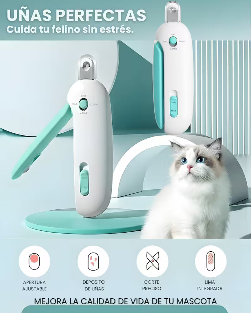 Potaroma® - Cortaúñas Profesional para Gatos - 3 Tamaños Ajustables con Lima