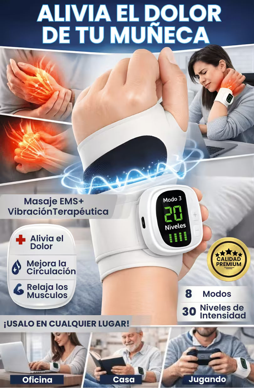 Calmory® - Muñequera Eléctrica - Terapia Artritis y Túnel Carpiano