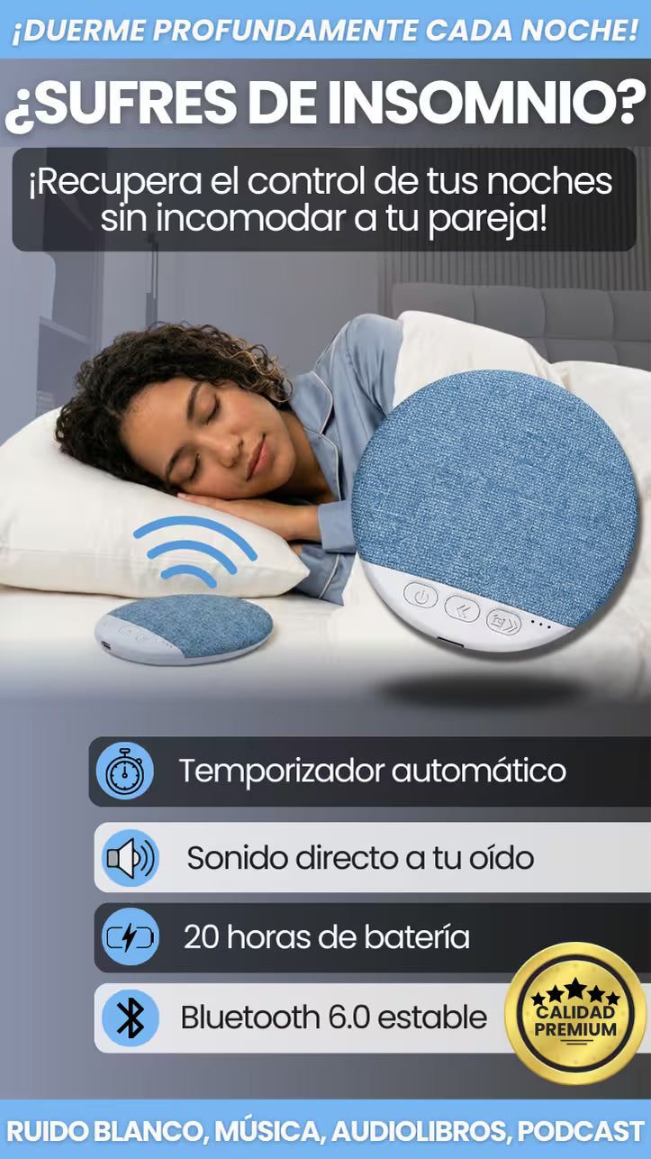 DreamWave® - Altavoz Bluetooth de Almohada con Sonido Privado para Dormir