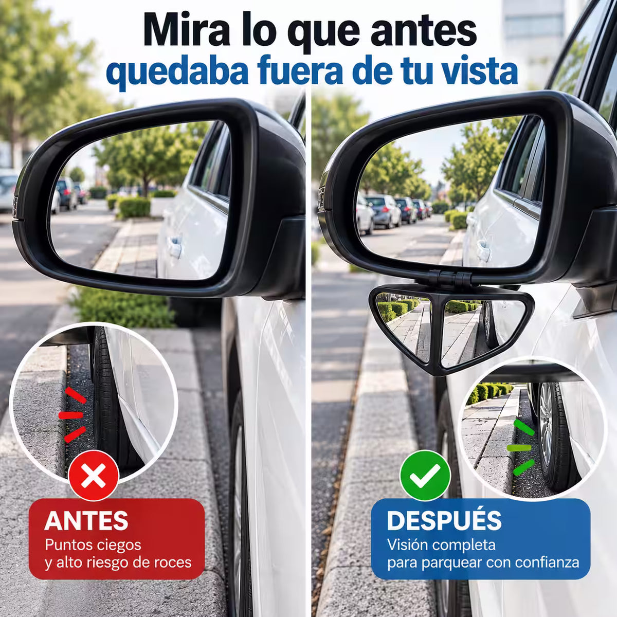 ClearDrive® - Espejo de Punto Ciego Giratorio 360° x2 Und