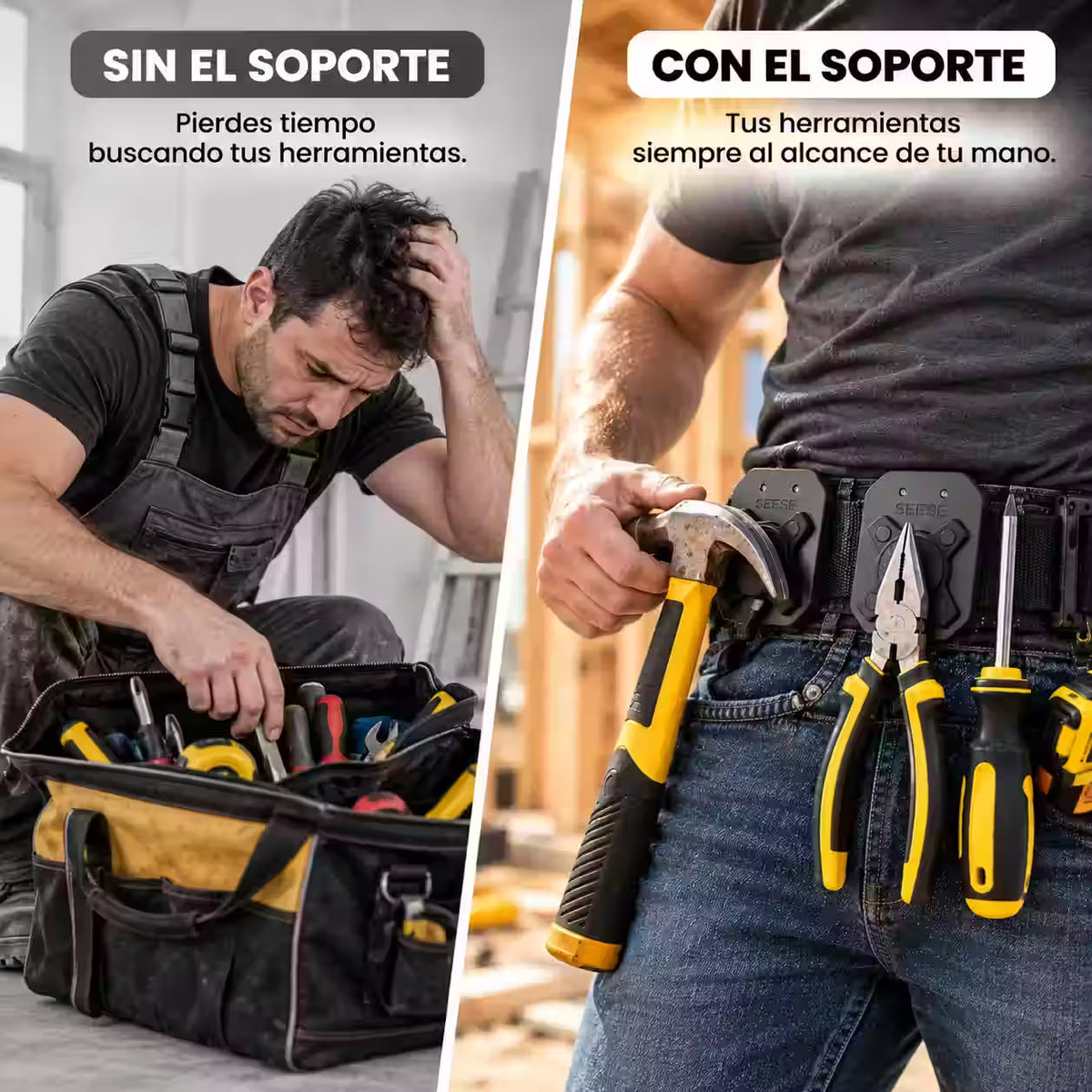 Seese -   Soporte Magnético para Herramientas con Clip para Cinturón X1 Und