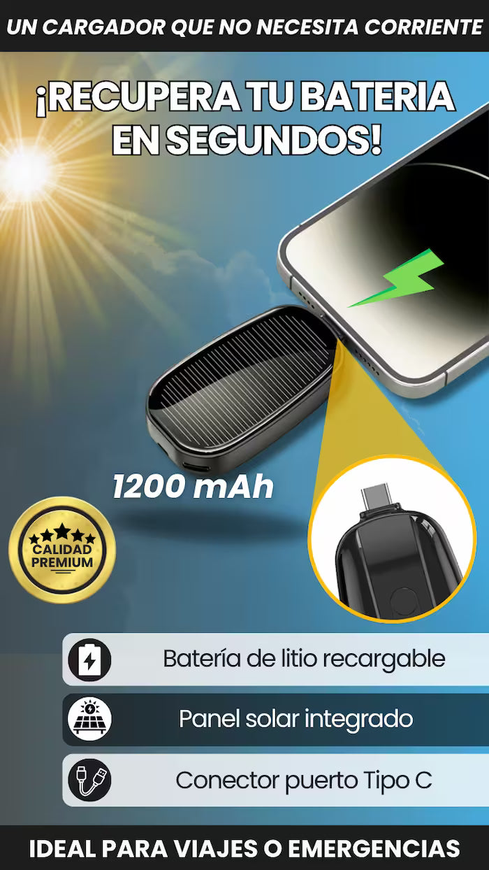 SunVolt® - Power Bank para Smartphone con Panel Solar