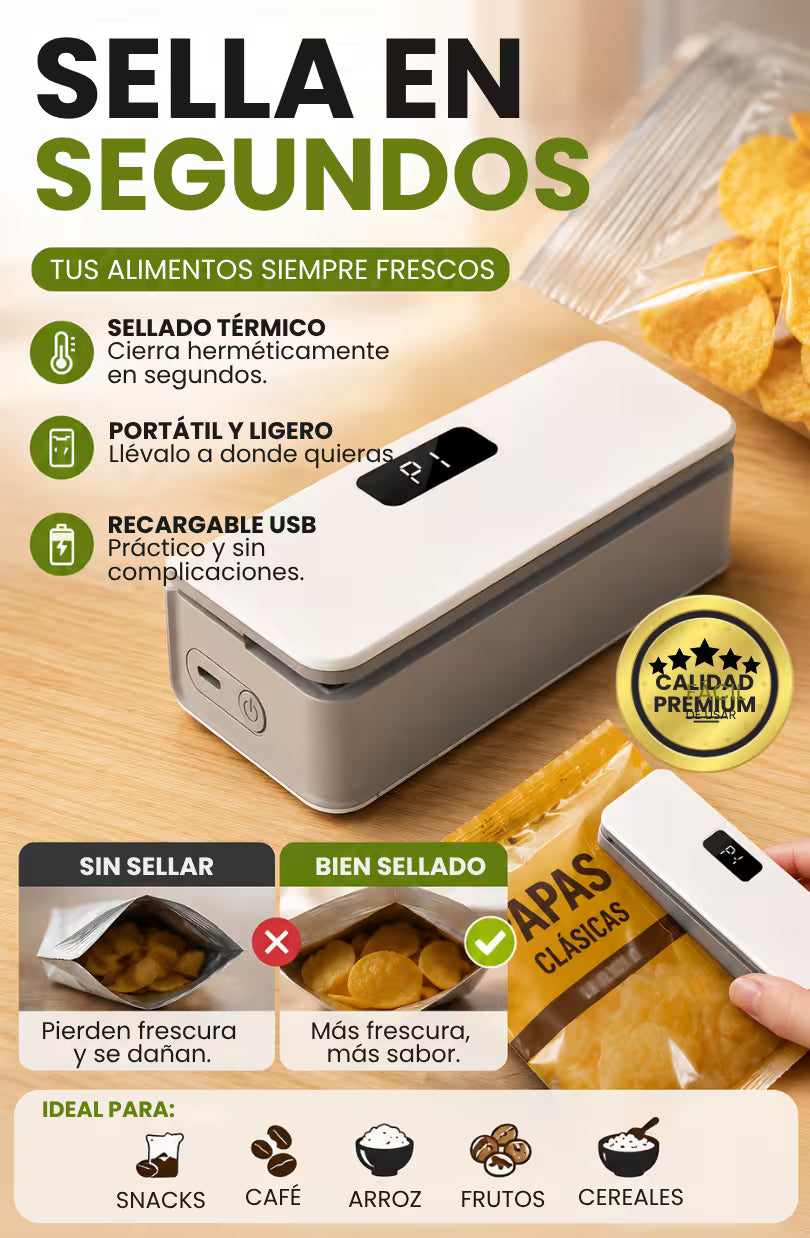 SellaFresh® - Sellador Térmico para Plástico con Cuchilla